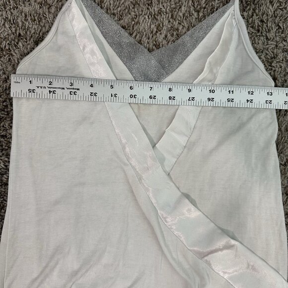 Vintage Y2K White Silver Metallic Cami Indie Glam Top Goth Fairy Sleaze S - Picture 4 of 7